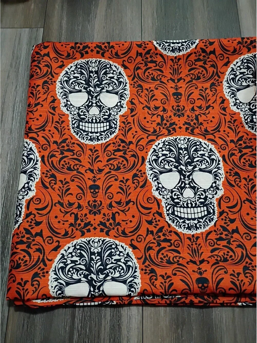 Halloween Shower Curtain Sugar Skull Betsey Johnson Backdrop Gothic Orange